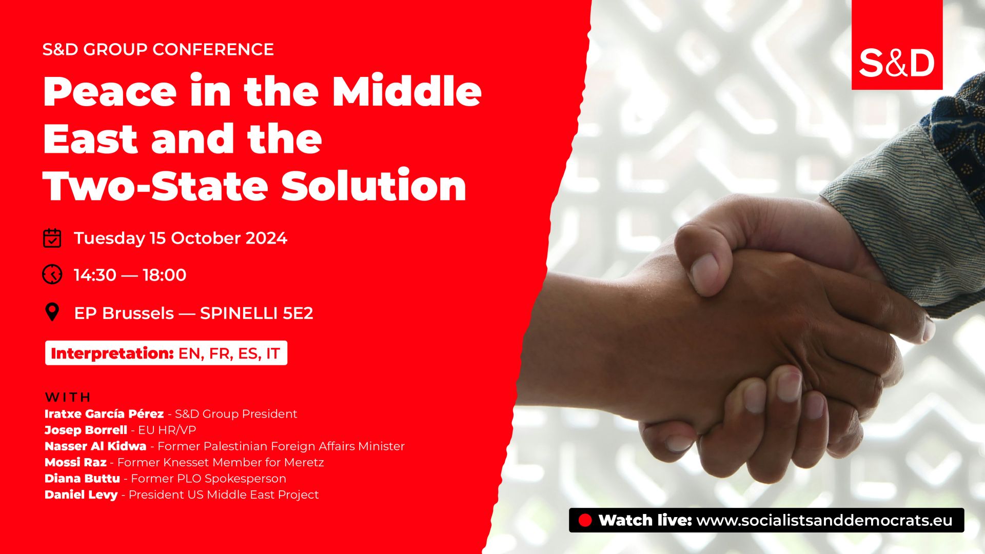 S&D conference: Peace in the Middle East and the Two-State Solution v2