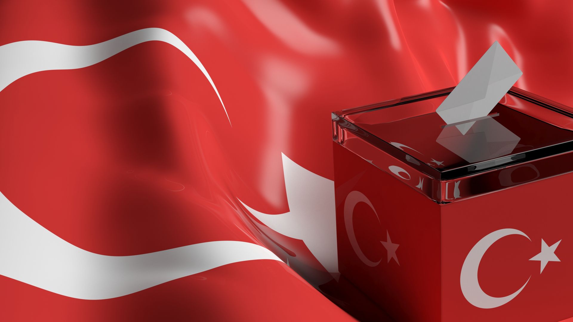 Turkey flag and ballot box