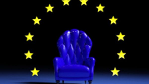 Spitzenkandidat commission president blue chair and EU flag stars