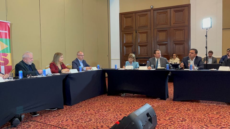 Lula, Iratxe García, Sergei Stanishev, Maria Manuel Leitão, Javi López and Pedro Marques meeting in Brazil